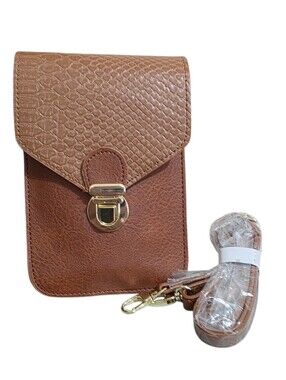 brown faux-leather Touch Screen Purse by Lori Greiner